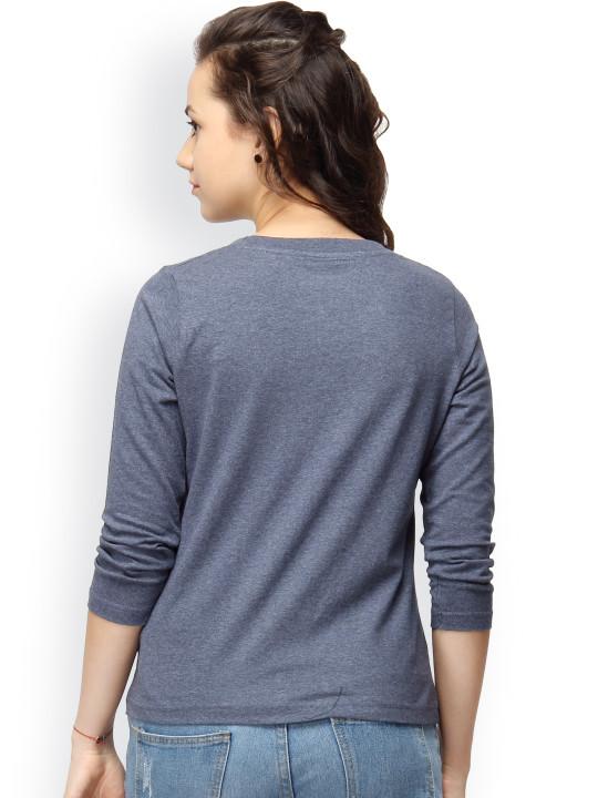 Grey Solid Round Neck T-shirt