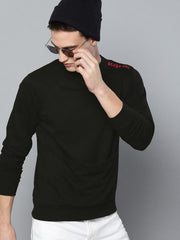 Kook N Keech Men Black Solid Sweatshirt